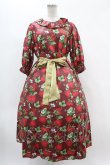 画像1: Perla nell' ostrica / いちごプリントキャンディボタンワンピース M レッド H-25-08-18-1032-EL-OP-NS-ZH (1)