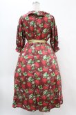画像2: Perla nell' ostrica / いちごプリントキャンディボタンワンピース M レッド H-25-08-18-1032-EL-OP-NS-ZH (2)