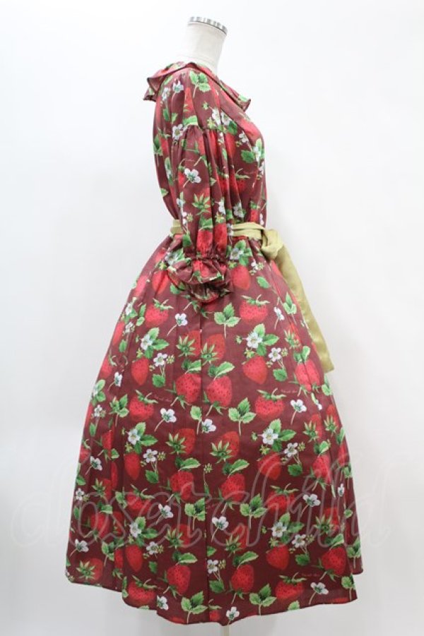 画像3: Perla nell' ostrica / いちごプリントキャンディボタンワンピース M レッド H-25-08-18-1032-EL-OP-NS-ZH (3)