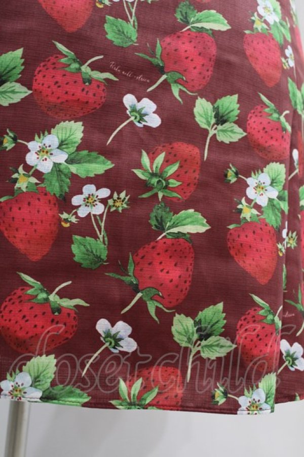 画像5: Perla nell' ostrica / いちごプリントキャンディボタンワンピース M レッド H-25-08-18-1032-EL-OP-NS-ZH (5)