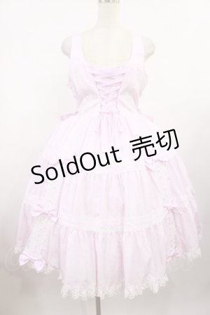 画像: metamorphose / 【プラスサイズ】木漏れ日のトロイメライ ティアードジャンパースカート プラスサイズ ピンク H-25-08-18-1011-ME-OP-NS-ZH