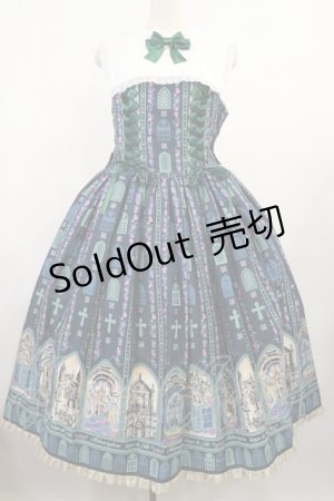 画像: metamorphose / 【プラスサイズ】薔薇の聖堂 シスター風ミディアムジャンパースカート プラスサイズ ホーリーグリーン H-25-08-18-1020-ME-OP-NS-ZH