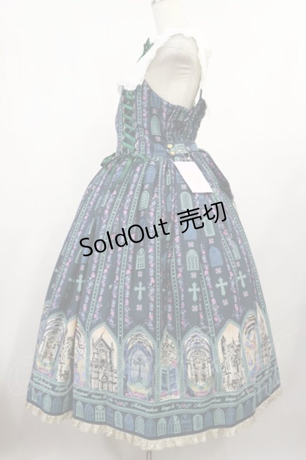 画像2: metamorphose / 【プラスサイズ】薔薇の聖堂 シスター風ミディアムジャンパースカート プラスサイズ ホーリーグリーン H-25-08-18-1020-ME-OP-NS-ZH (2)