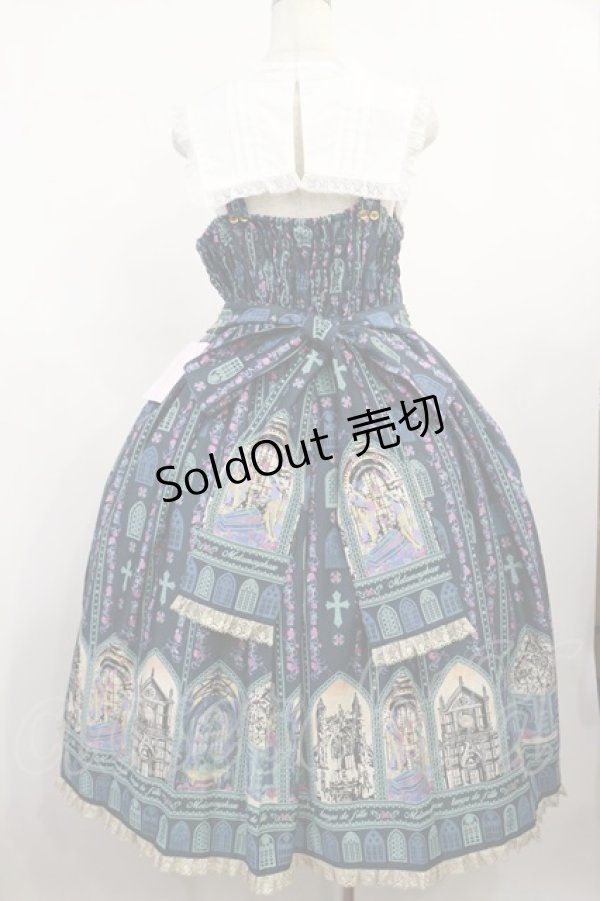 画像3: metamorphose / 【プラスサイズ】薔薇の聖堂 シスター風ミディアムジャンパースカート プラスサイズ ホーリーグリーン H-25-08-18-1020-ME-OP-NS-ZH (3)