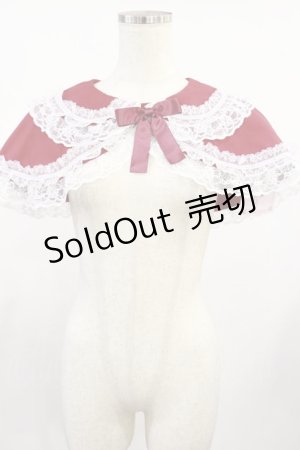 画像: metamorphose / 無地ラッセルレースつき丸襟ケープ サイズ1 エンジ H-25-08-18-1028-ME-TO-NS-ZH