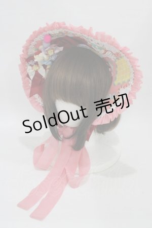 画像: Crucis（海外ロリータブランド） / 昭和カレイドスコープボンネット  ピンク H-25-08-18-014-PU-AC-NS-ZH