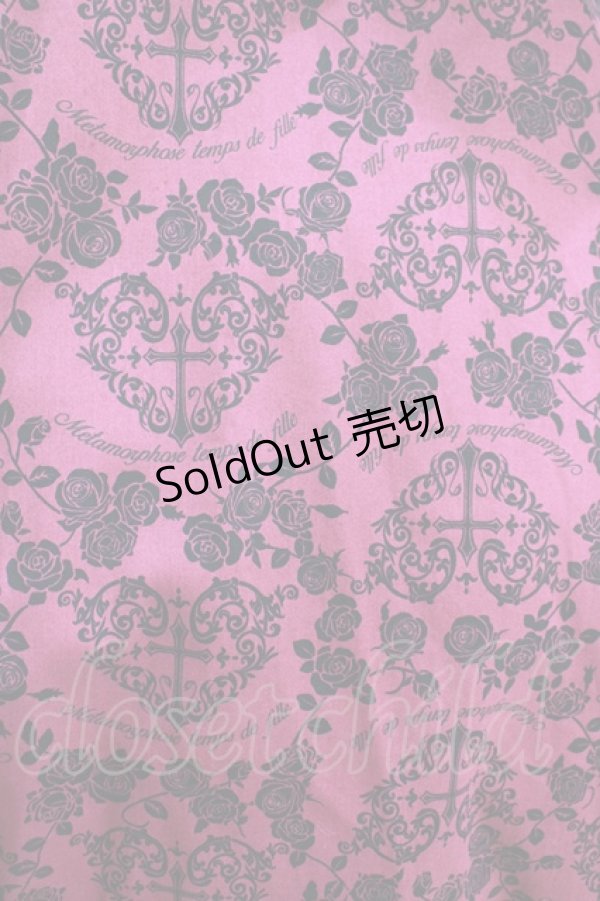 画像4: metamorphose / 【プラスサイズ】ハートダマスクジレ風ジャンパースカート プラスサイズ ボルドー H-25-08-19-003-ME-OP-NS-ZH (4)