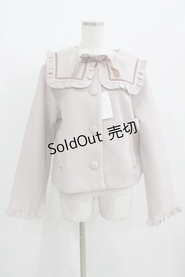 画像1: m petit by misako / AM*セーラーショートコート LL ピンク H-25-08-19-041-LO-CO-NS-ZT-C050 (1)