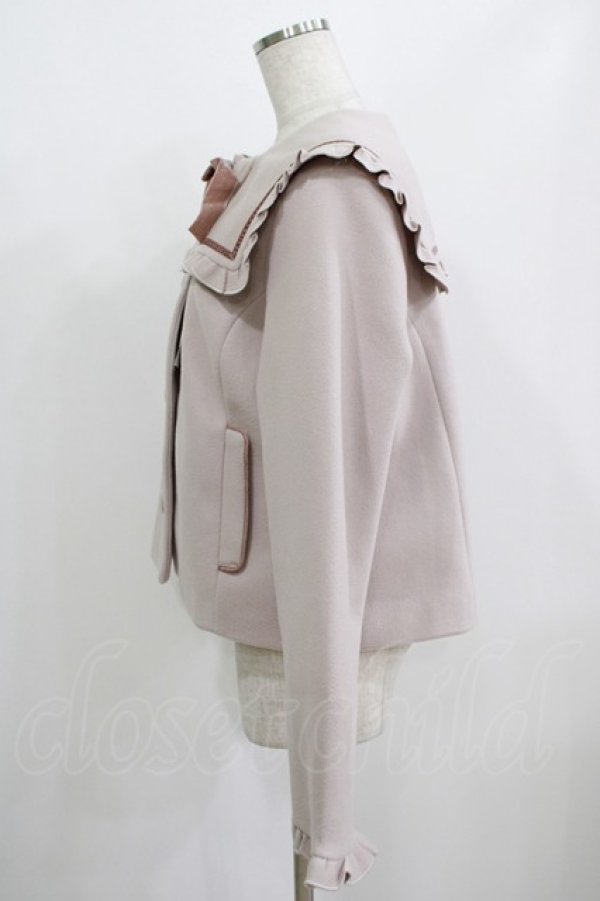 画像2: m petit by misako / AM*セーラーショートコート LL ピンク H-25-08-19-041-LO-CO-NS-ZH (2)