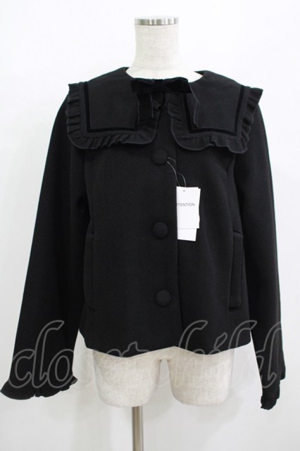 画像1: m petit by misako / AM*セーラーショートコート LL ブラック H-25-08-19-042-LO-CO-NS-ZH (1)