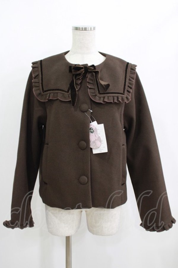 画像1: m petit by misako / AM*セーラーショートコート LL ブラウン H-25-08-19-043-LO-CO-NS-ZH (1)