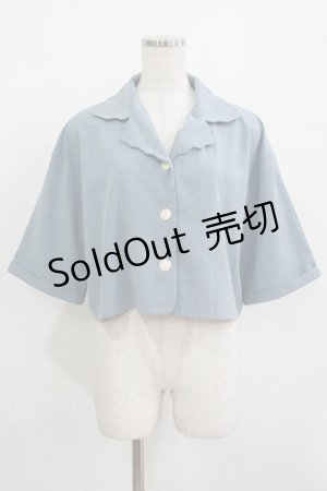 画像: Fi.n.t / スカラップ開衿クロップドシャツ Free BLUE H-25-08-19-046-CA-BL-NS-ZH