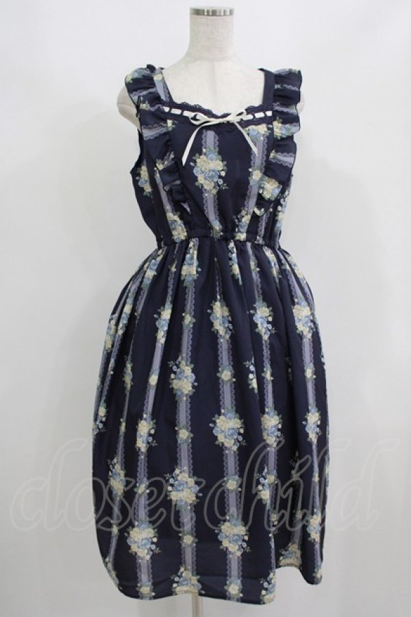 画像1: axes femme / 花柄ワンピース M ネイビー H-25-08-19-011-AX-OP-NS-ZH (1)