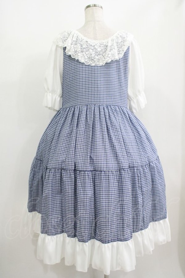 画像3: marcHenTica / チェックティアードワンピース Free ブルー H-25-08-19-016-LO-OP-NS-ZH (3)