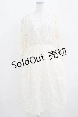 画像: axes femme / キャミワンピ付きレースチュニ M 生成り H-25-08-19-020-AX-OP-NS-ZH