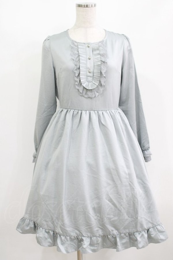 画像1: axes femme / プリーツフリルデザインワンピース M ブルー H-25-08-19-025-AX-OP-NS-ZH (1)