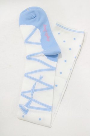 画像: Angelic Pretty / トゥシューズ風オーバーニー  オフ/サックス H-25-08-20-027-AP-ZA-NS-ZH