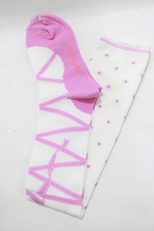 画像: Angelic Pretty / トゥシューズ風オーバーニー  オフ/ダークピンク H-25-08-20-028-AP-ZA-NS-ZH