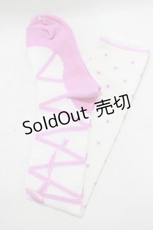 画像: Angelic Pretty / トゥシューズ風オーバーニー  オフ/ダークピンク H-25-08-20-028-AP-ZA-NS-ZH