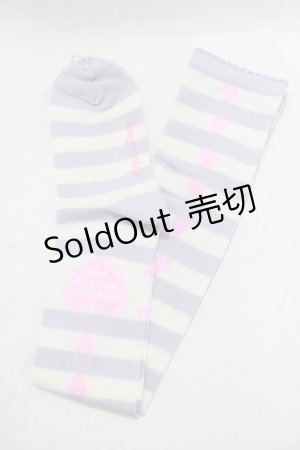 画像: Angelic Pretty / Sprinkle Heartボーダーオーバーニー  ラベンダー H-25-08-20-030-AP-ZA-NS-ZH