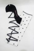 画像1: Angelic Pretty / トゥシューズ風オーバーニー  オフ/ブラック H-25-08-20-031-AP-ZA-NS-ZH (1)