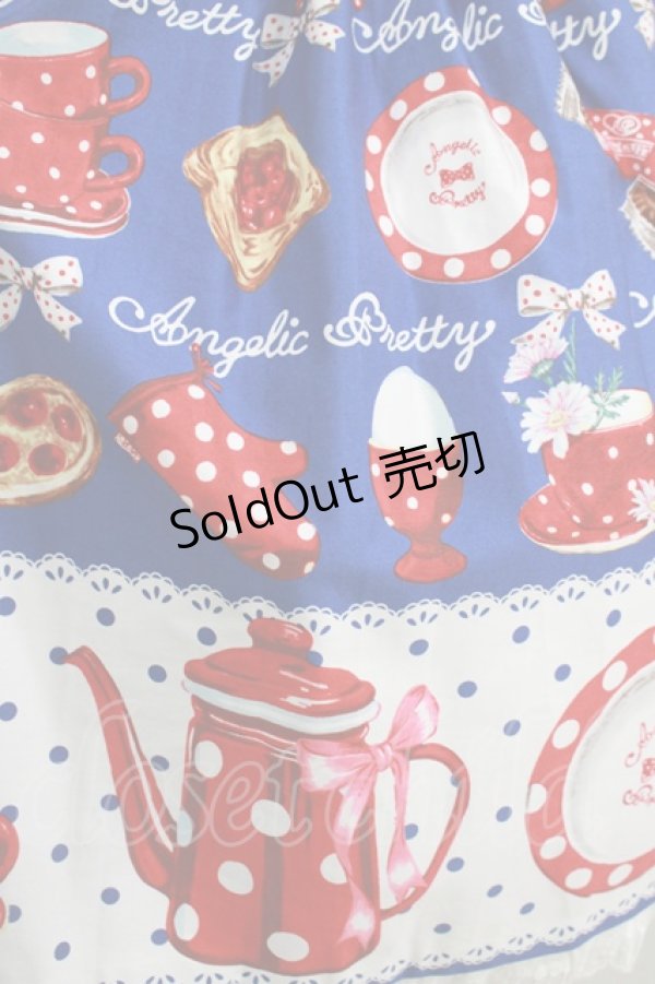 画像4: Angelic Pretty / French Cafe 切替ジャンパースカートSet Free ブルー H-25-08-20-003-AP-OP-NS-ZH (4)