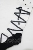 画像2: Angelic Pretty / トゥシューズ風オーバーニー  オフ/ブラック H-25-08-20-031-AP-ZA-NS-ZH (2)