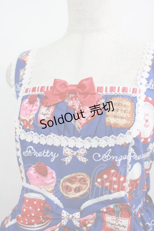 画像5: Angelic Pretty / French Cafe 切替ジャンパースカートSet Free ブルー H-25-08-20-003-AP-OP-NS-ZH (5)