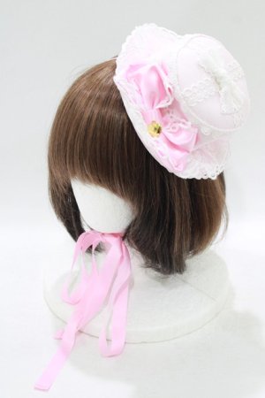 画像: Angelic Pretty / ドレスアップRibbonミニHat  ピンク H-25-08-20-046-AP-AC-NS-ZH