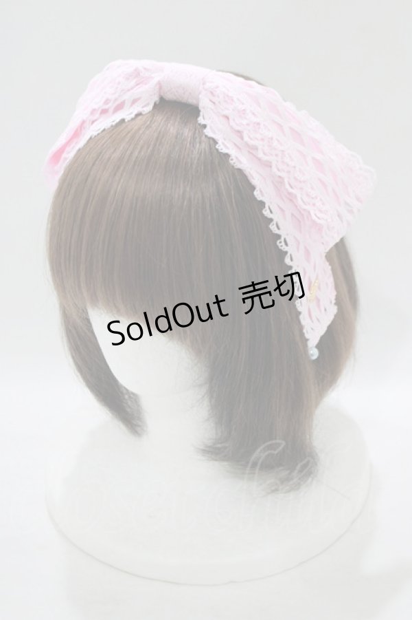 画像1: Angelic Pretty / Sweetトーションリボンカチューシャ  ピンク H-25-08-20-049-AP-AC-NS-ZH (1)