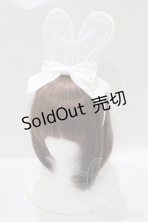 画像: Angelic Pretty / おしゃまBunnyカチューシャ  オフ H-25-08-20-055-AP-AC-NS-ZH
