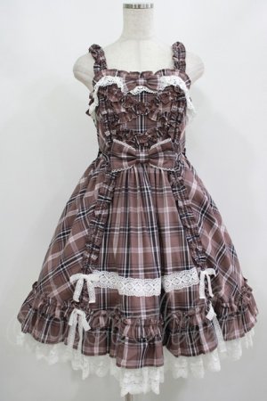 画像: Angelic Pretty / タータンチェックDreaming Girlジャンパースカート Free ブラウン H-25-08-20-005-AP-OP-NS-ZH