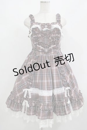 画像: Angelic Pretty / タータンチェックDreaming Girlジャンパースカート Free ブラウン H-25-08-20-005-AP-OP-NS-ZH