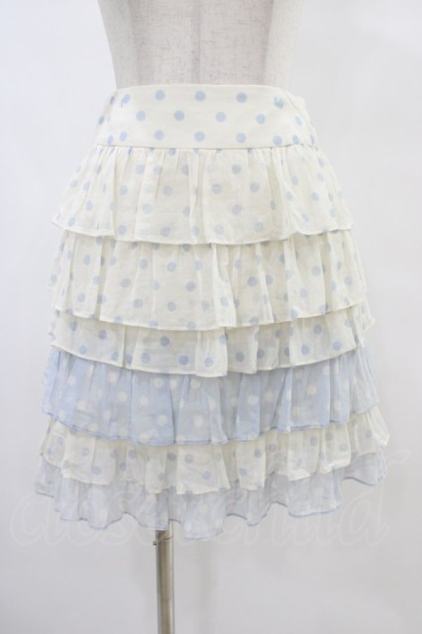 画像1: Jane Marple / ドットフリルスカート  オフ×サックス H-25-08-20-1034-JM-SK-KB-ZH (1)