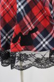 画像3: NieR Clothing / 裾レースチェックスカート  赤 H-25-08-20-1035-PU-SK-KB-ZH (3)