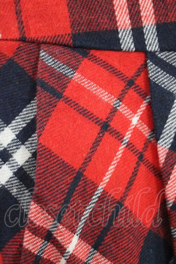画像4: NieR Clothing / 裾レースチェックスカート  赤 H-25-08-20-1035-PU-SK-KB-ZH (4)