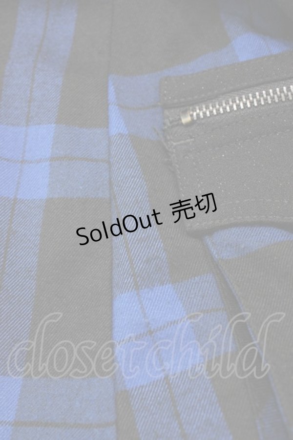 画像4: ALGONQUINS / ライナー付チェックコート  黒×青 H-25-08-20-1046-AL-CO-KB-ZH (4)