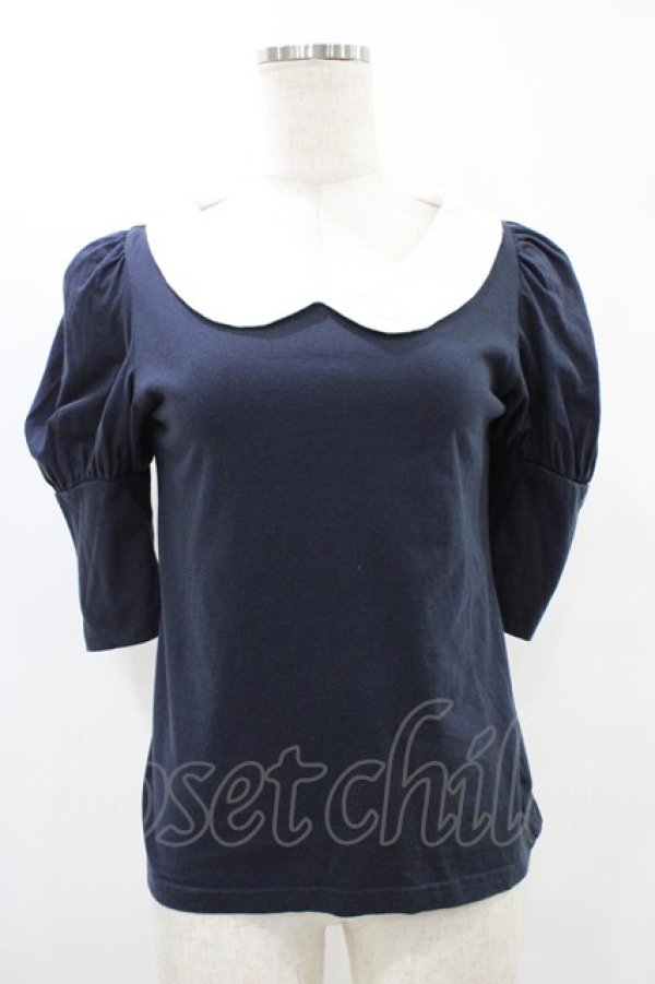 画像1: MILK / ロングパフTee  ネイビー H-25-08-20-1049-ML-TO-KB-ZH (1)