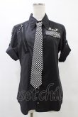 画像1: ALGONQUINS / 切替半袖シャツ  黒 H-25-08-20-1051-AL-BL-KB-ZH (1)