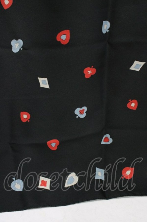 画像2: Jane Marple Dans Le Salon / Playing cardsスカーフ  ブラック H-25-08-20-1009-JM-ZA-KB-ZH (2)