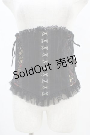 画像: Ozz oneste / ジャガード切替チャイナボタンコルセット  黒 H-25-08-20-1011-OO-ZA-KB-ZH