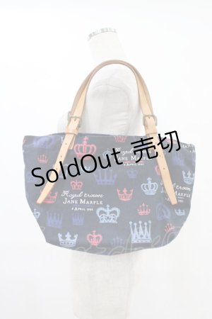 画像: Jane Marple / Royal Crownのトートバッグ  ネイビー H-25-08-20-1012-JM-BG-KB-ZH
