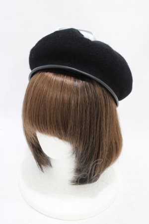 画像: HELL CAT PUNKS / レースアップベレー帽  黒×白 H-25-08-20-1003-PU-AC-KB-ZH
