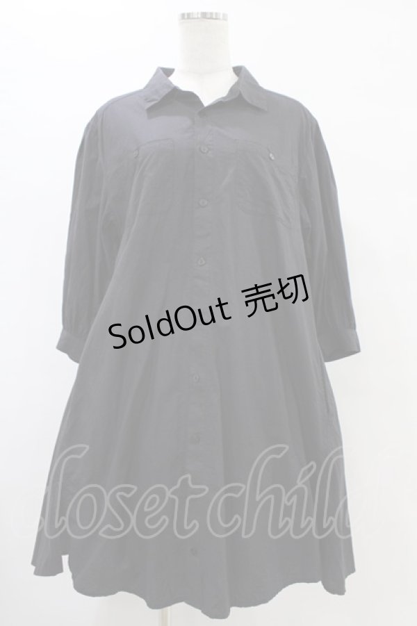 画像1: Candy Stripper / シャツワンピース  黒 H-25-08-20-1021-PU-OP-KB-ZH (1)