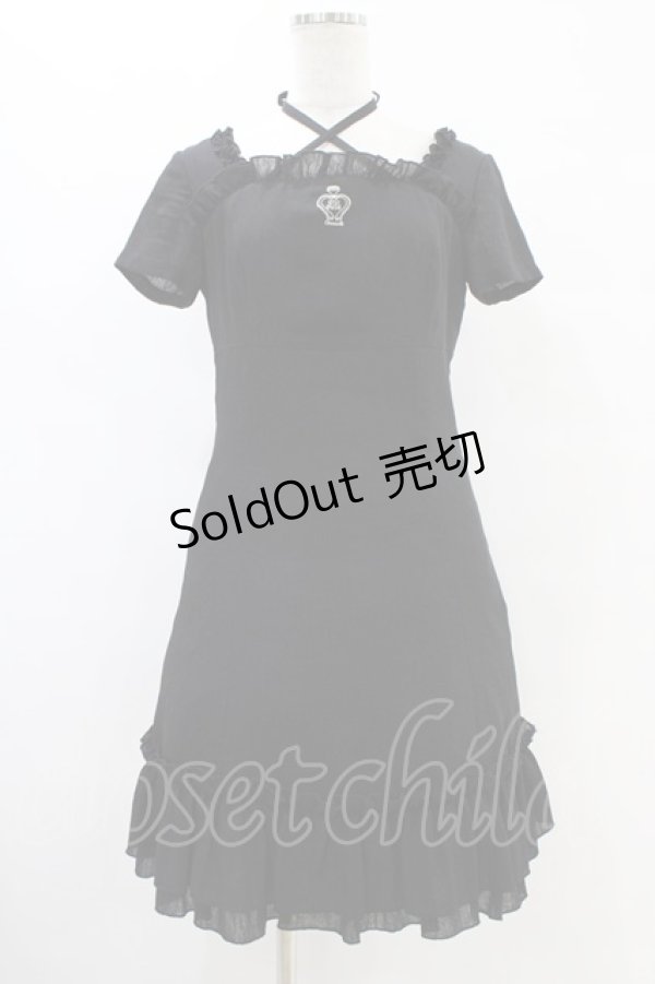 画像1: Emily Temple cute / 香水瓶刺繍ワンピース  ブラック H-25-08-20-1024-ET-OP-KB-ZH (1)