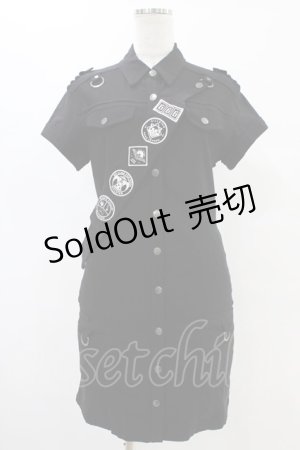 画像: KILL STAR / ワッペン半袖ワンピース S ブラック H-25-08-20-1026-SL-OP-KB-ZH