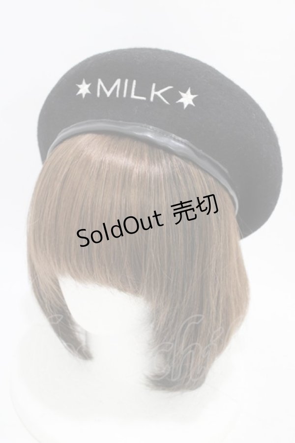 画像1: MILK / アスタリスクロゴベレー  ブラック H-25-08-20-1004-ML-AC-KB-ZH (1)