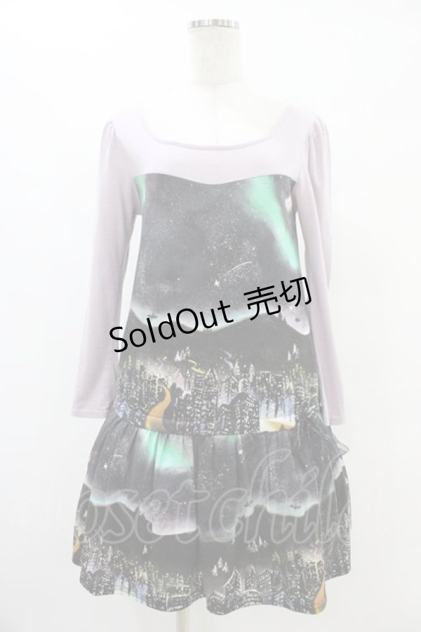 画像1: MILK / Aurora cityワンピース  オーロラ×ラベンダーピンク H-25-08-20-1029-ML-OP-KB-ZH (1)