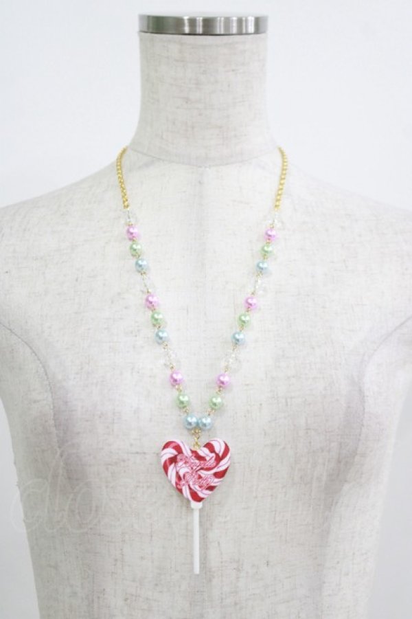 画像2: Angelic Pretty / POP Heartロリポップネックレス  レッド H-25-08-20-070-AP-AC-NS-ZH (2)