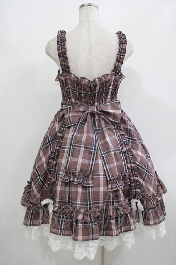 画像3: Angelic Pretty / タータンチェックDreaming Girlジャンパースカート Free ブラウン H-25-08-20-005-AP-OP-NS-ZH (3)